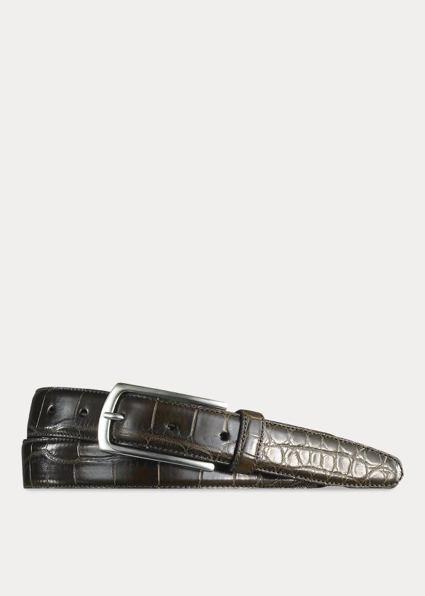 Ralph Lauren Alligator Sterling-Buckle Bælte Herre Danmark (EWRID0875)